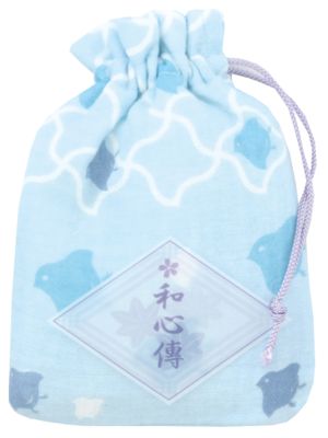 【ご紹介します！日本製のかわいい和柄の二重ガーゼ 巾着！和心傳シリーズ】浜千鳥
