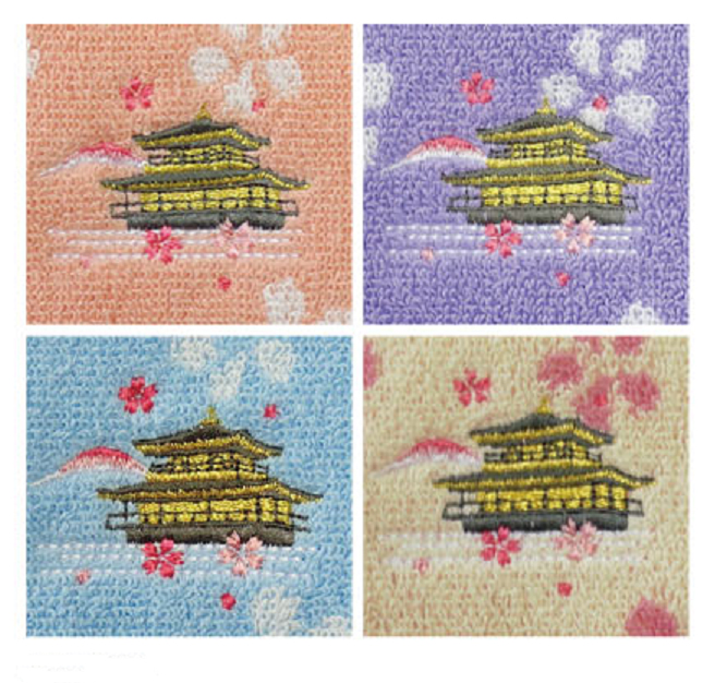 【ご紹介します！使いやすいタオルハンカチ！綺麗な刺繍入り！　青々庵】金閣寺