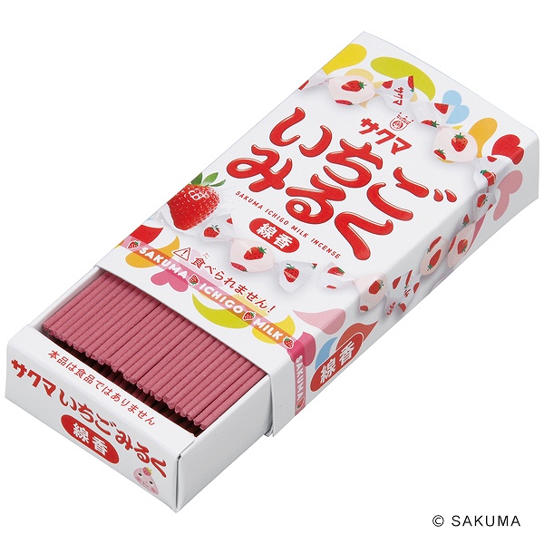 【新登場！企業コラボ商品！パッケージもそっくりお菓子の香りのお線香】いちごみるく ミニ寸線香