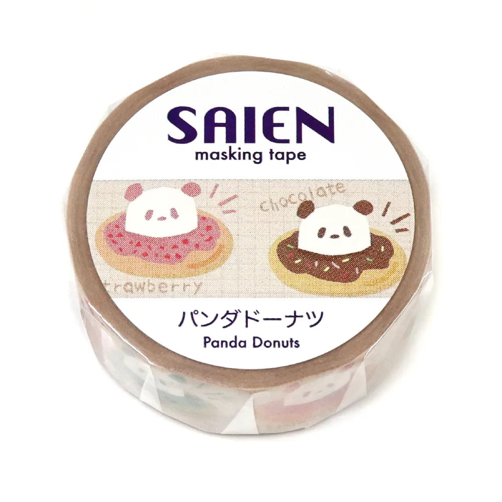 【新登場！日本製！SAIEN マスキングテープ オリジナルシリーズ！】パンダドーナツ