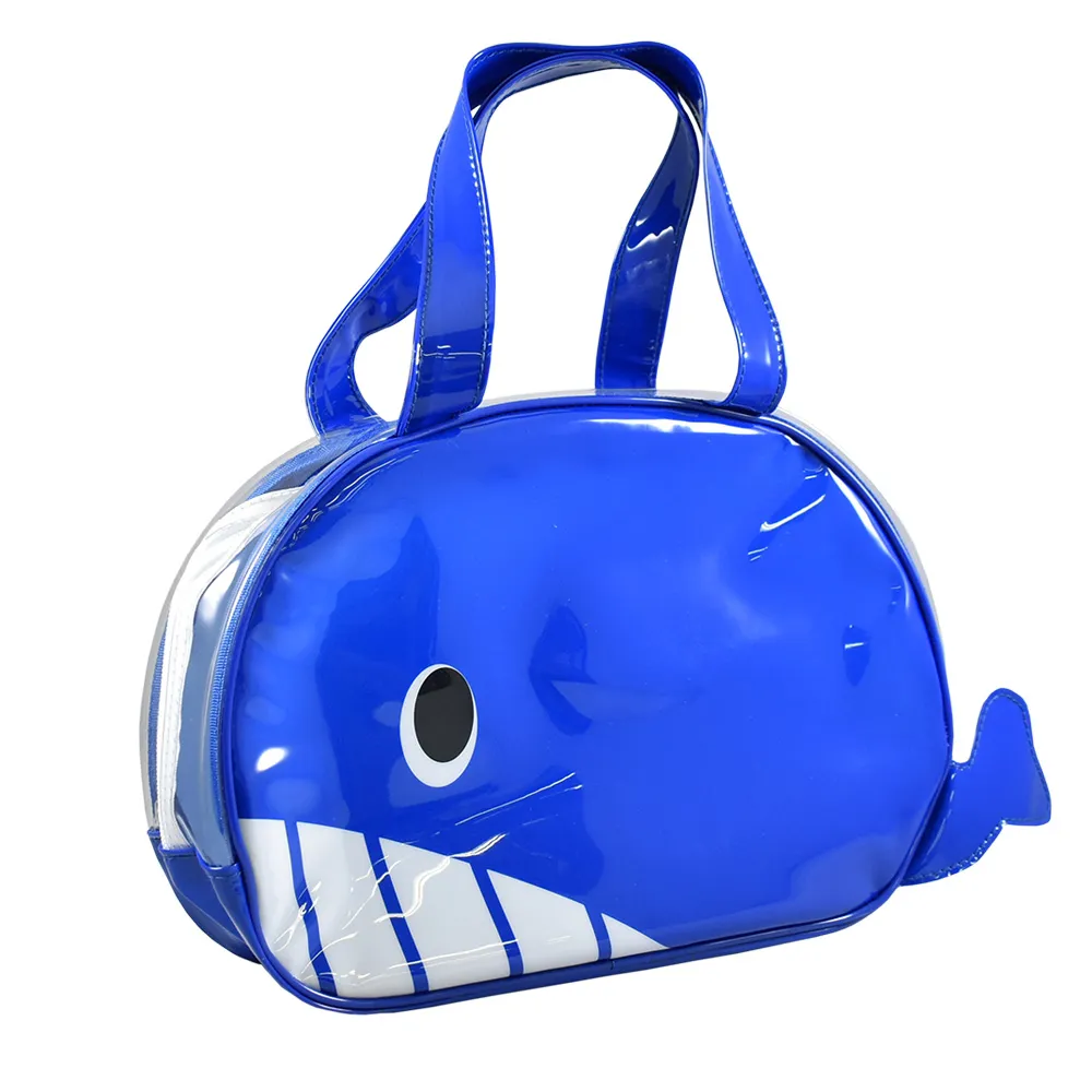 【新登場！子供達も喜ぶデザイン！nenne-futurumビニールボストンバッグ】 クジラ