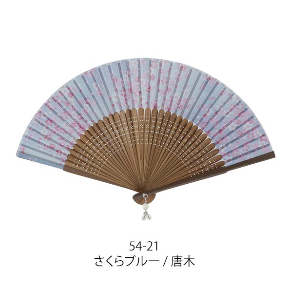 【新登場！夏の売れ筋！人気の定番！Ripple 中短地桜扇子】さくら/ブルー