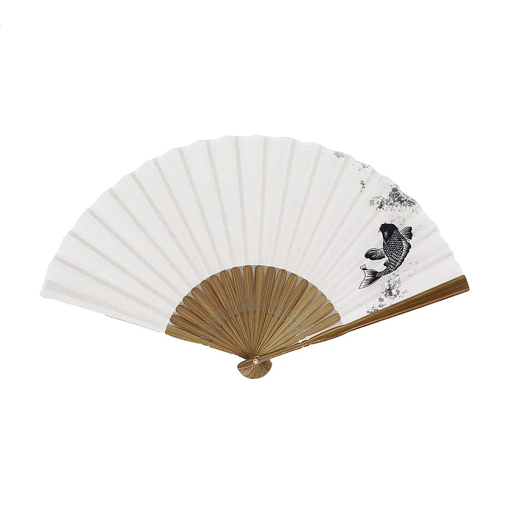 【新登場！夏の売れ筋！古典的な柄をモダンにアレンジ！かっこいい！Ripple メンズ扇子】鯉/白