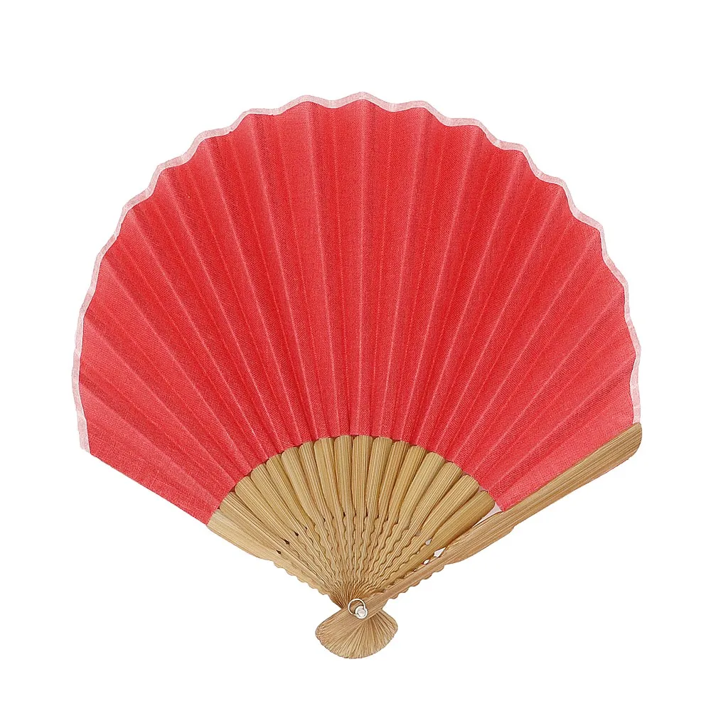 【新登場！夏の売れ筋！丸くてキュート！大人ナチュラル Ripple シェル扇子】麻無地　ディープピンク