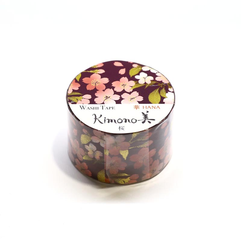 【新登場！安心の日本製！和紙マスキングテープ Kimono美シリーズ 華】桜２５mm