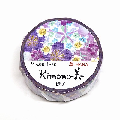 【新登場！安心の日本製！和紙マスキングテープ Kimono美シリーズ 華】撫子１５mm