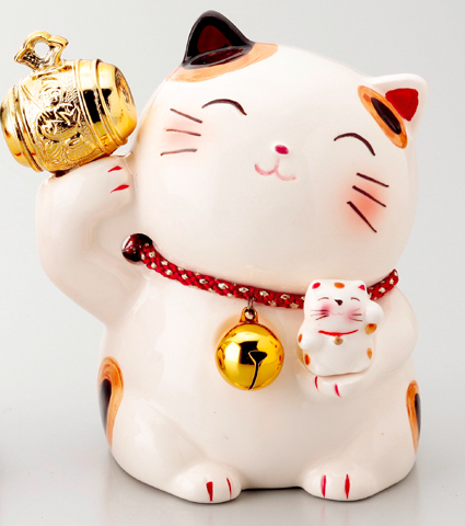 【ご紹介します！安心の日本製！人気のクラフトマンハウスの貯金猫】金小槌猫貯金箱2036