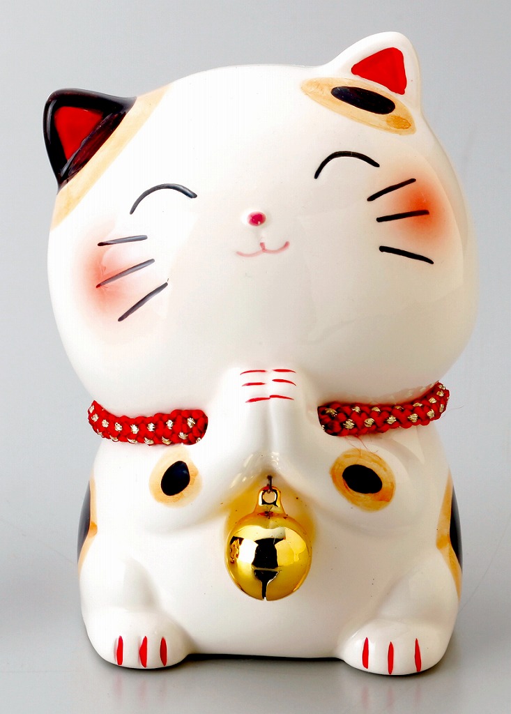 【ご紹介します！安心の日本製！人気のクラフトマンハウスの貯金猫】金鈴願い猫貯金箱　2034