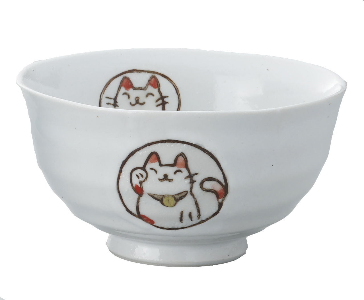 【ご紹介します！安心の日本製！クラフトマンハウスの食器】風水猫飯碗・白
