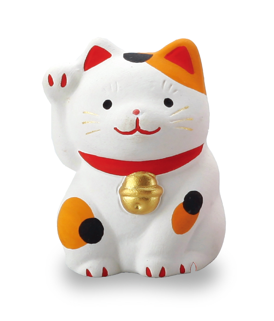 【ご紹介します！安心の日本製！クラフトマンハウスの陶磁器の縁起物】小福猫・ぶち