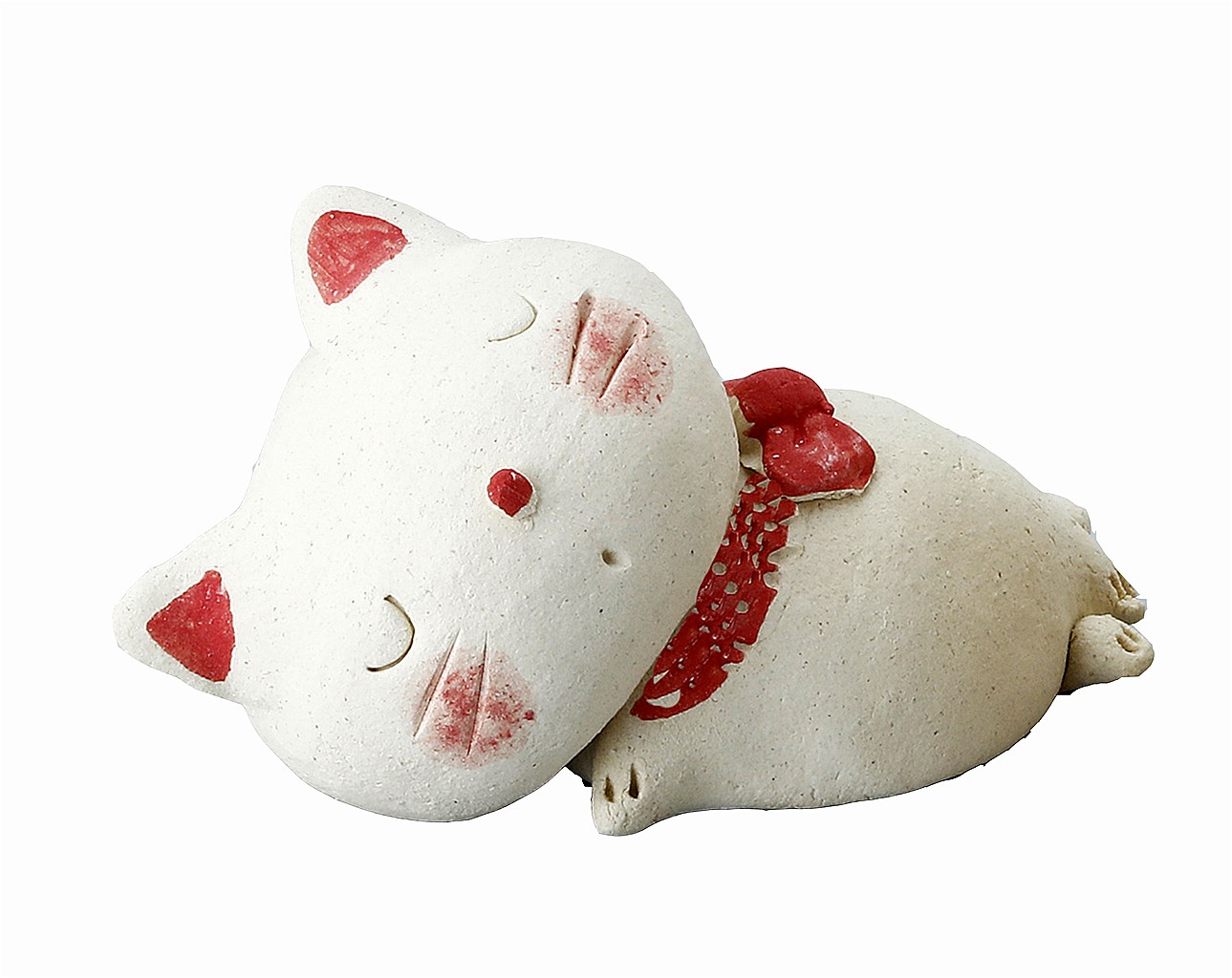 【ご紹介します！安心の日本製！クラフトマンハウスほっこりかわいい置物】赤ちゃん猫・白