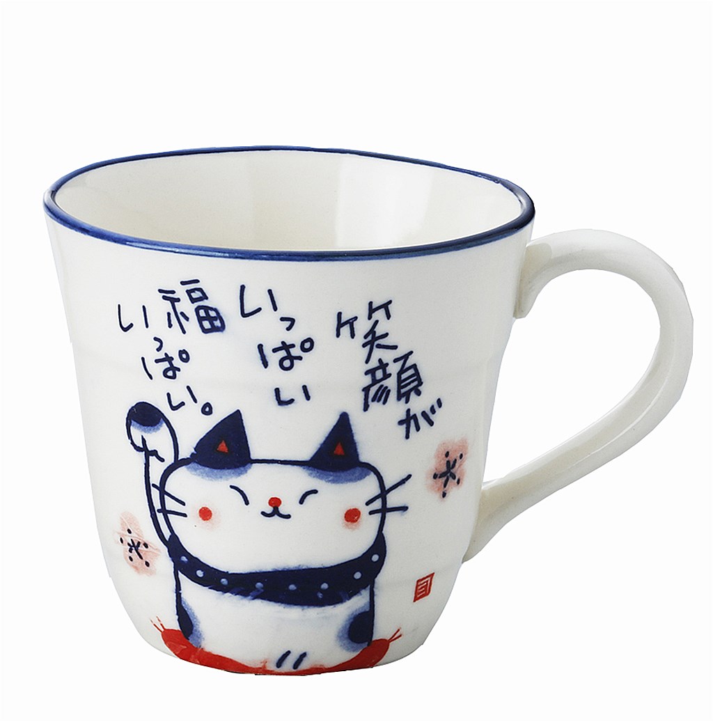 【ご紹介します！安心の日本製！クラフトマンハウスの陶磁器 食器】染猫マグ・笑顔猫