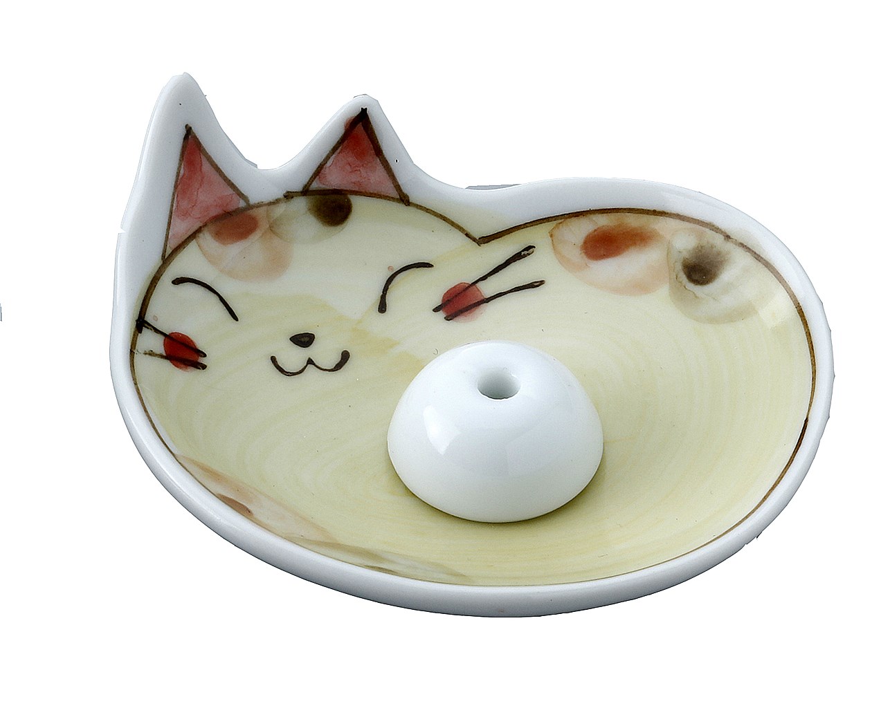 【ご紹介します！安心の日本製！クラフトマンハウスの陶磁器の香立て】ぶち猫　香立