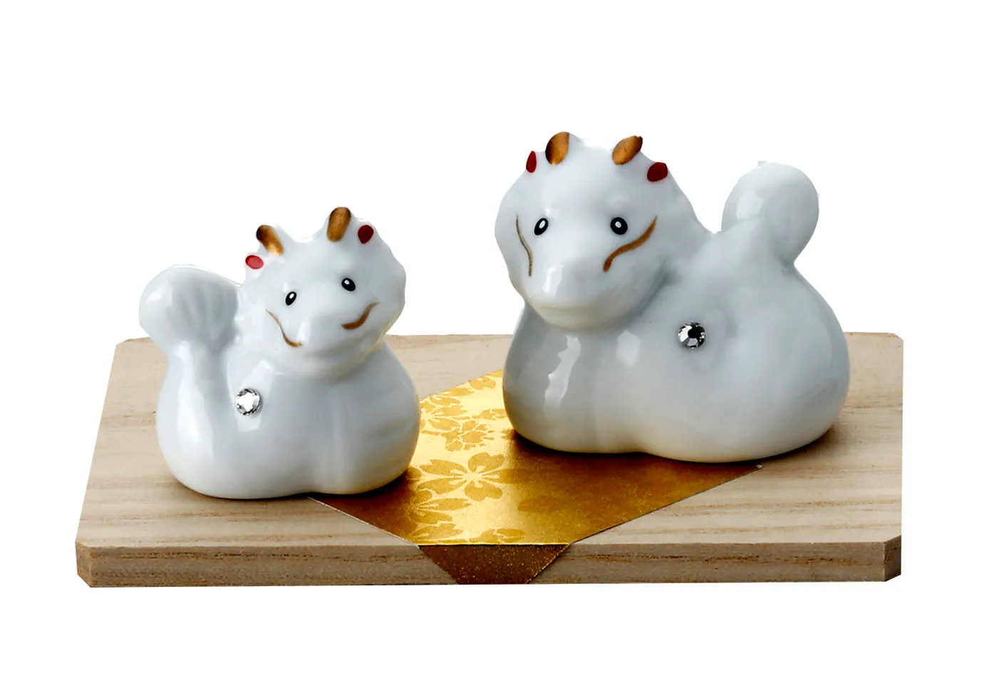 【ご紹介します！クラフトマンハウスの陶磁器の縁起物！】龍 磁器飾り（親子）