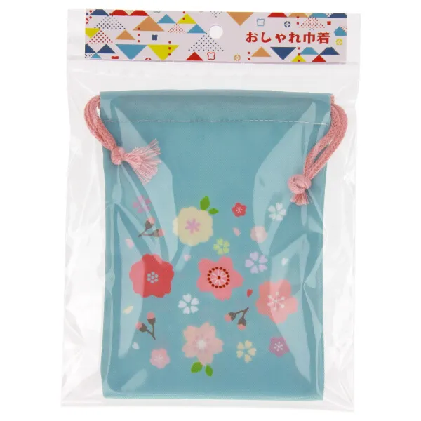 【ご紹介します！ほっこりかわいい和柄がポイント！色々なものを入れられる巾着ポーチ！】さくら