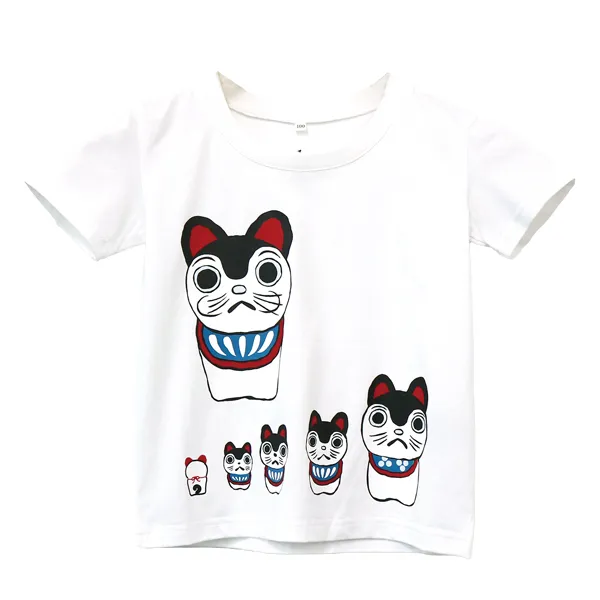 【ご紹介します！大胆なデザインがかっこいい！kurofune子供Tシャツ】張子犬 白