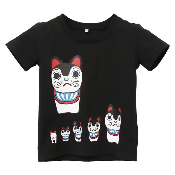 【ご紹介します！大胆なデザインがかっこいい！kurofune子供Tシャツ】張子犬 黒