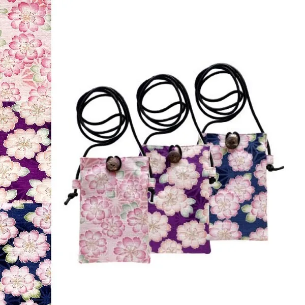 【新登場！安心の日本製！華やかな和柄のかばん！桜らんまん　スマホポシェット】