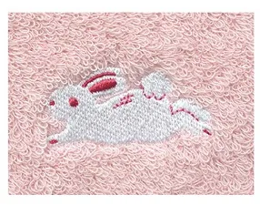【新登場！今治産タオル！くるまる優しい肌触り！刺繍入のくるみんタオルハンカチ！】跳びうさぎ