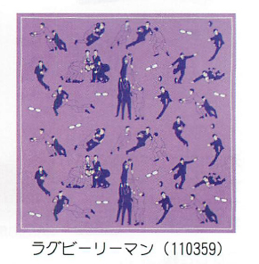 【新登場！日本製！様々な競技をモチーフにした和雑貨！ 金メダルJAPANバンダナ】ラグビーリーマン