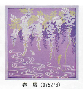 【ご紹介します！安心の日本製！飾っても使っても四季折々の花が美しい！花景色小風呂敷】春　藤