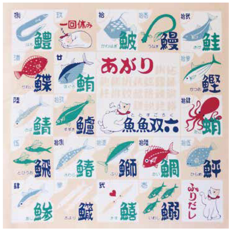 魚　手拭い　約90センチ×約31センチ