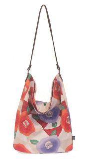 【ご紹介します！安心の日本製！彩りが美しい帆布製のバッグ！バケツ型ショルダー】鱗椿　赤