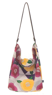 【ご紹介します！安心の日本製！彩りが美しい帆布製のバッグ！バケツ型ショルダー】鱗椿　紫