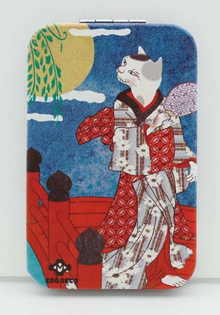 【ご紹介します！ついに登場しました！EDO NECO 洒落ねこコンパクトミラー　四角】太鼓橋