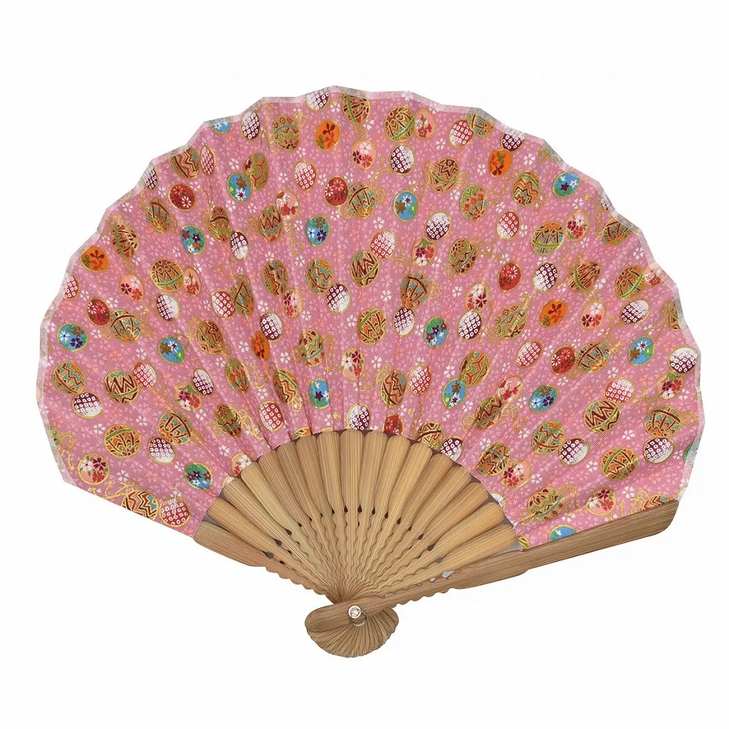 【新登場！夏の売れ筋！ころんと丸い形がかわいい！ Ripple シェル扇子 ２２ｃｍ】手毬 ピンク
