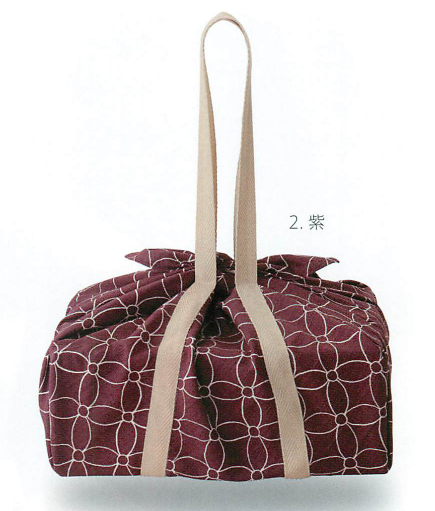 【ご紹介します！信頼の日本製！ふろしきをもっと便利に活かす！　綿ドビーふろしきバッグ】紫