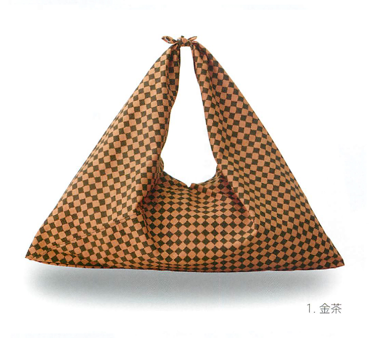 【信頼の日本製！和柄でシンプルなさんかく袋！エコバッグにも便利です！　錦ドビー　さんかく袋】市松