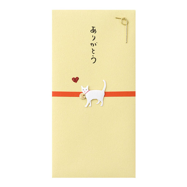 【新登場！今売れている！新たなスタイルの金封～その他お祝用金封～】ＰＣ金封２５９　ありがとう　ネコ柄