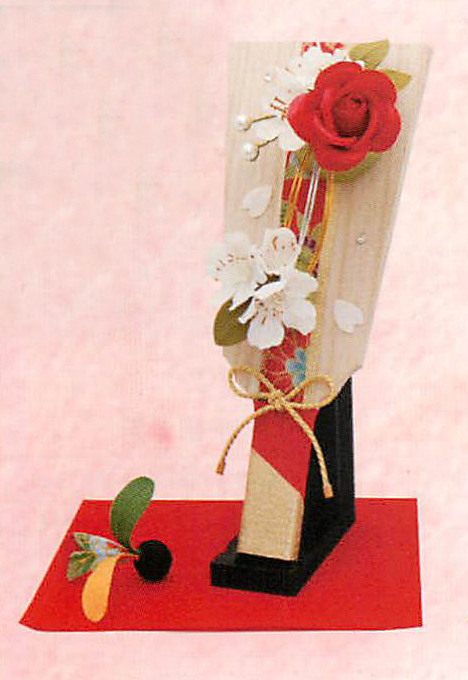 【新登場！安心の日本製！お正月に！石鹸素材の花で作った羽子板飾り】サボンドゥフルール羽子板(小)紅白