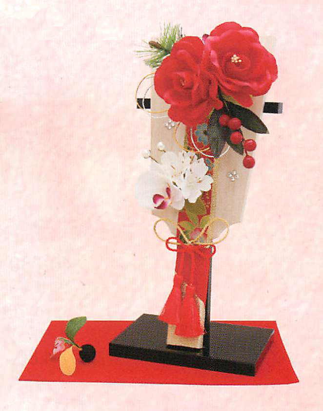 【新登場！安心の日本製！お正月に！石鹸素材の花で作った羽子板飾り】サボンドゥフルール羽子板(大)紅白