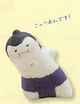 【日本製】かわいい和雑貨 ちぎり和紙／こっそり見守るお相撲さん 【海外土産】