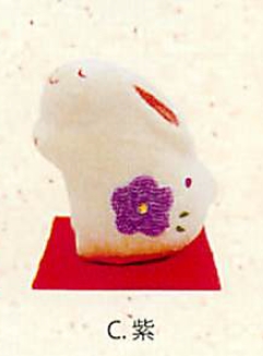 【日本製】ちぎり和紙 小花うさぎ3色／C.紫
