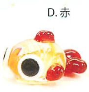 【ガラスの夏雑貨】  (W)金箔入り金魚(大)(5色)／D.赤