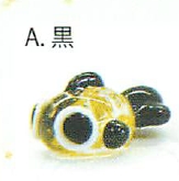 【ガラスの夏雑貨】  (W)金箔入り金魚(小)(5色)／A.黒