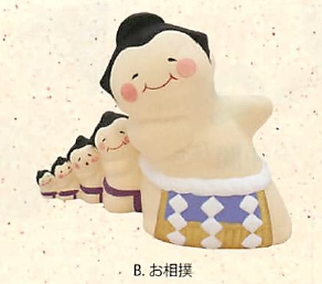 【おもしろ和雑貨】飾り物 のぞき五連(5種)／B.お相撲