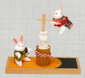 【ご紹介します！安心の日本製！秋の訪れをウサギちゃんが可愛く演出！もちつきペッタンうさぎ】