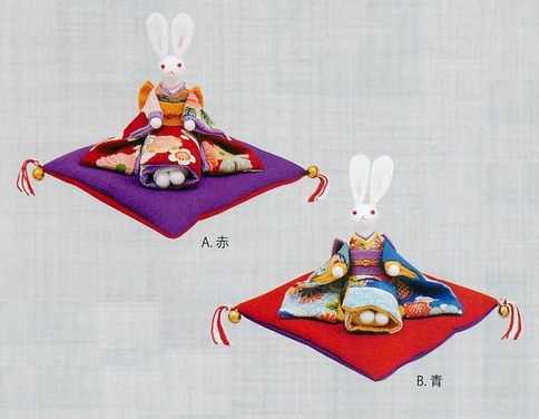 【ご紹介します！安心の日本製！秋の訪れをウサギちゃんが可愛く演出！(小)兎 幼な(鈴ザブトン付)(2色)】