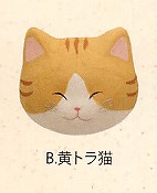 【ご紹介します！信頼の日本製！ほっこりかわいい！　(小)猫のかおマグネット(6種)】B.黄トラ猫