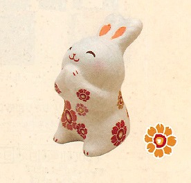 【ご紹介します！信頼の日本製！レトロ柄の可愛らしい花柄！　ちぎり和紙　おねだり花うさぎ】