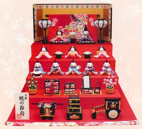 【ご紹介します！安心の日本製！桃の節句を祝う！コンパクトなひな飾り！楽しいひな祭り 10人揃い】