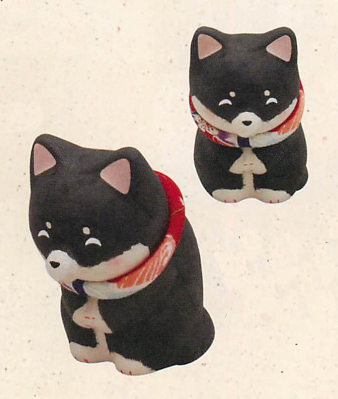 【新登場！安心の日本製！ほっこりかわいい！柴犬！】ちぎり和紙 柴犬こんにちわん黒