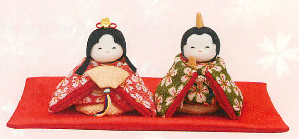 【ご紹介します！安心の日本製！五穀豊穣を表すお目出度い桜文様のお雛様】ぽてりひな２人(桜)