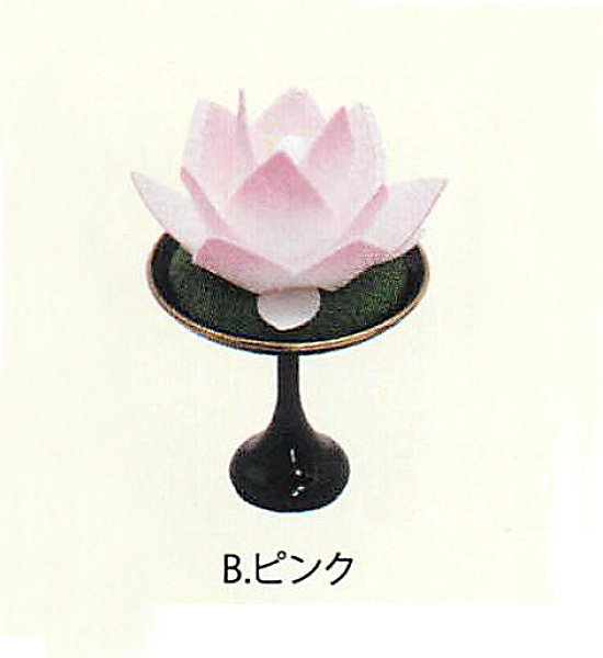 【新登場！安心の日本製！仏壇や祭壇を彩るお飾りです！】ちりめん　蓮華たかつき飾り　ピンク