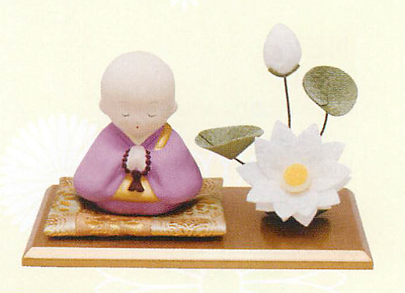 【新登場！安心の日本製！可愛らしいお飾りです！】お坊さんと蓮飾り