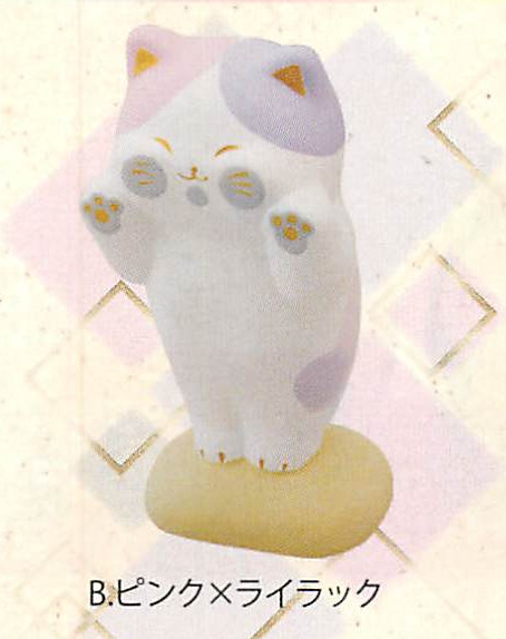 【新登場！ほっこり癒される猫雑貨！】猫パステルカラー（3種）ピンク×ライラック